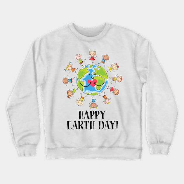 Children Around The Planet Happy Earth Day Crewneck Sweatshirt by danielsho90